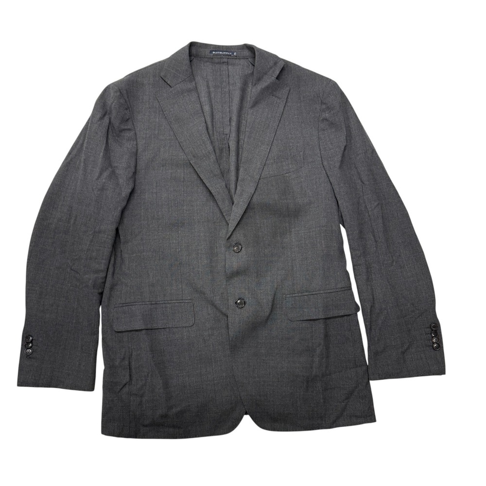 Suitsupply Havana Slim Blazer 48R Charcoal Gray Wool Lanificio Traveller Jacket